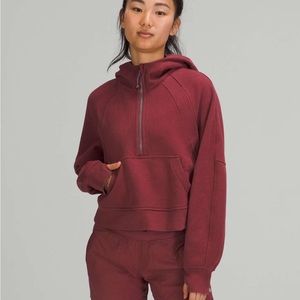 Lululemon oversized half zip scuba in mulled wine